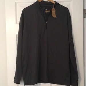 FORTE ISLE NWT Men's Charcoal Quarter-Zip Pullover.